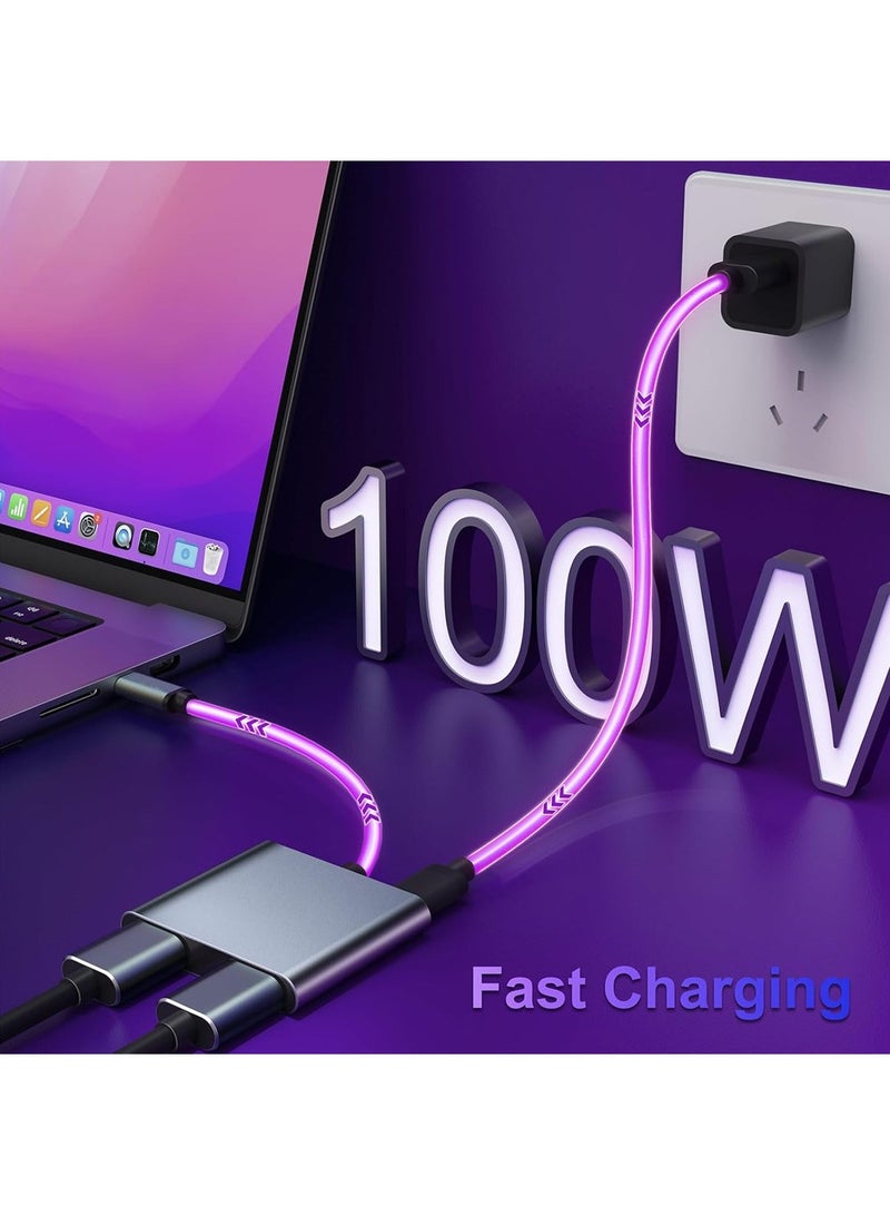 محول USB C إلى HDMI مزدوج 4K 30Hz، مركز USB C متعدد المنافذ مع 2xHDMI، USB 3.0، PD بقوة 100 واط، يدعم تقسيم USB C إلى HDMI لعرض ممتد على MacBook Pro (لا يدعم MST على نظام MacOS) - Image 3